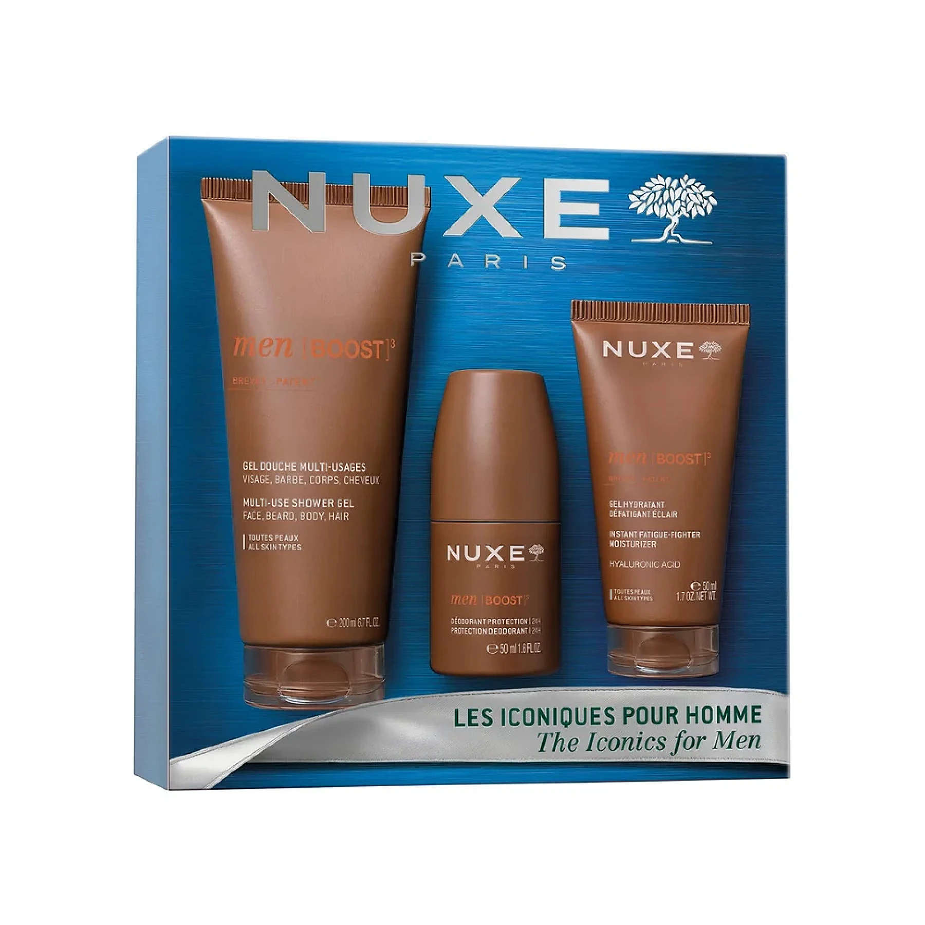 Coffret Men Exclusivement Lui Gel Douche, Déodorant et Gel Hydratant – Nuxe
