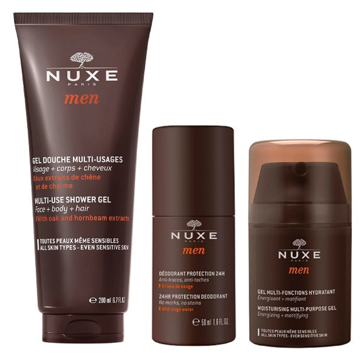 Coffret Men Exclusivement Lui Gel Douche, Déodorant et Gel Hydratant – Nuxe