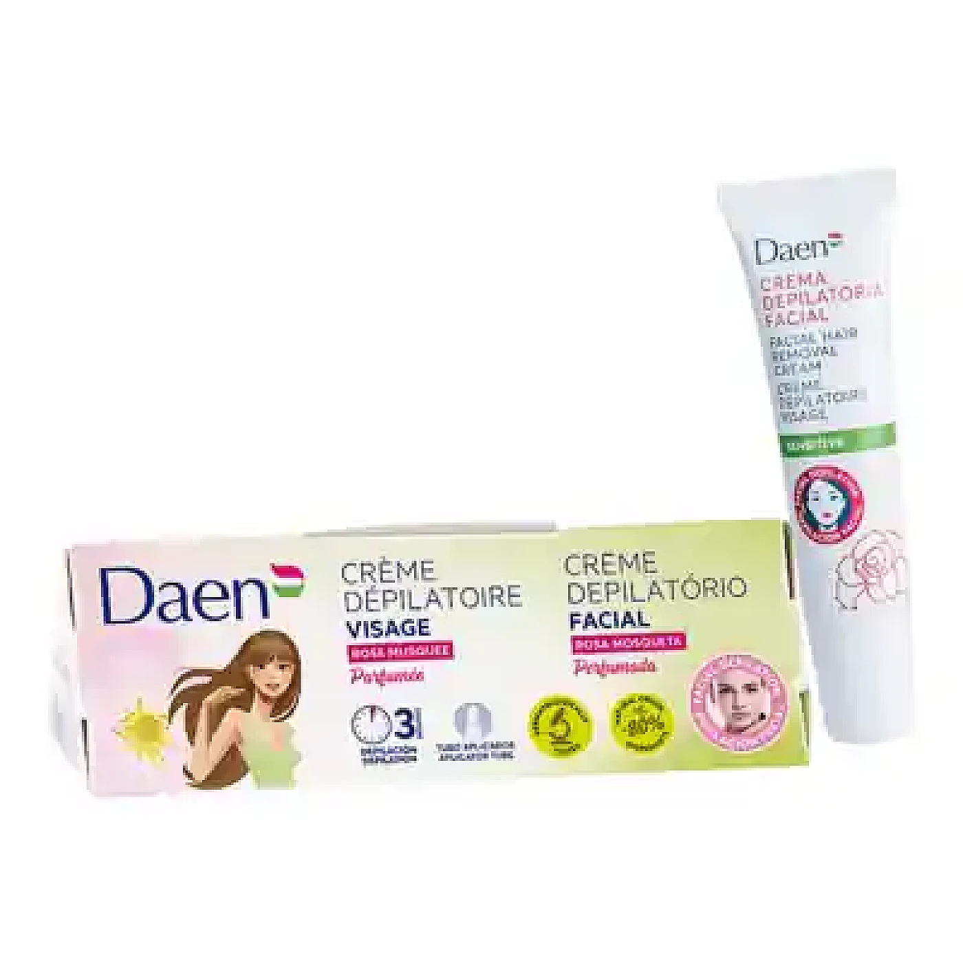 DAEN Crème Dépilatoire Visage Rose Musquée 15ml – Daen 15 ml