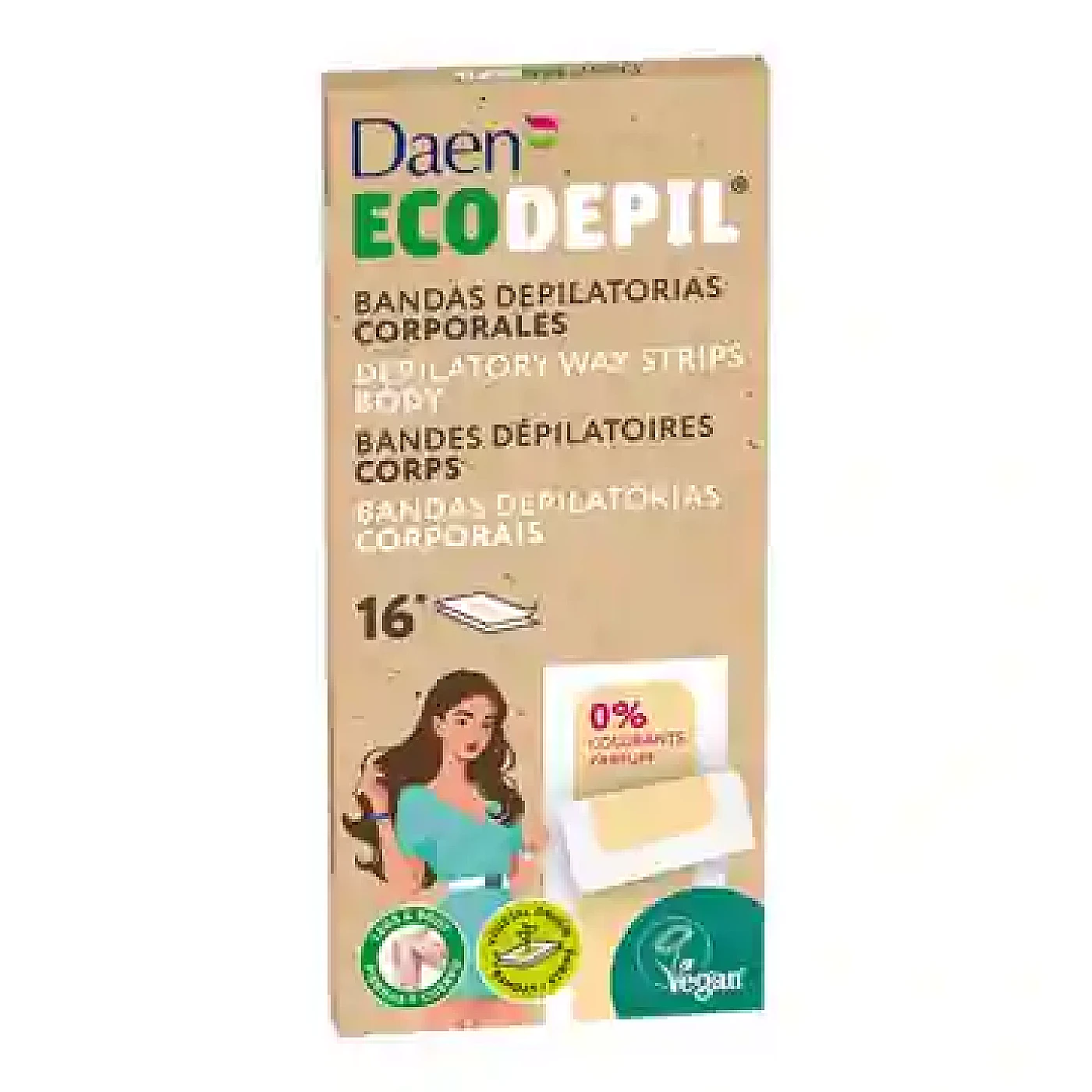 DAEN Ecodepil Bandes de Cire Froide Corps 16 bandes – Daen 16 bandes