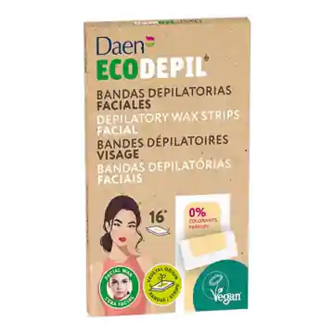 DAEN Ecodepil Bandes de Cire Froide Visage 16 bandes – Daen 16 bandes