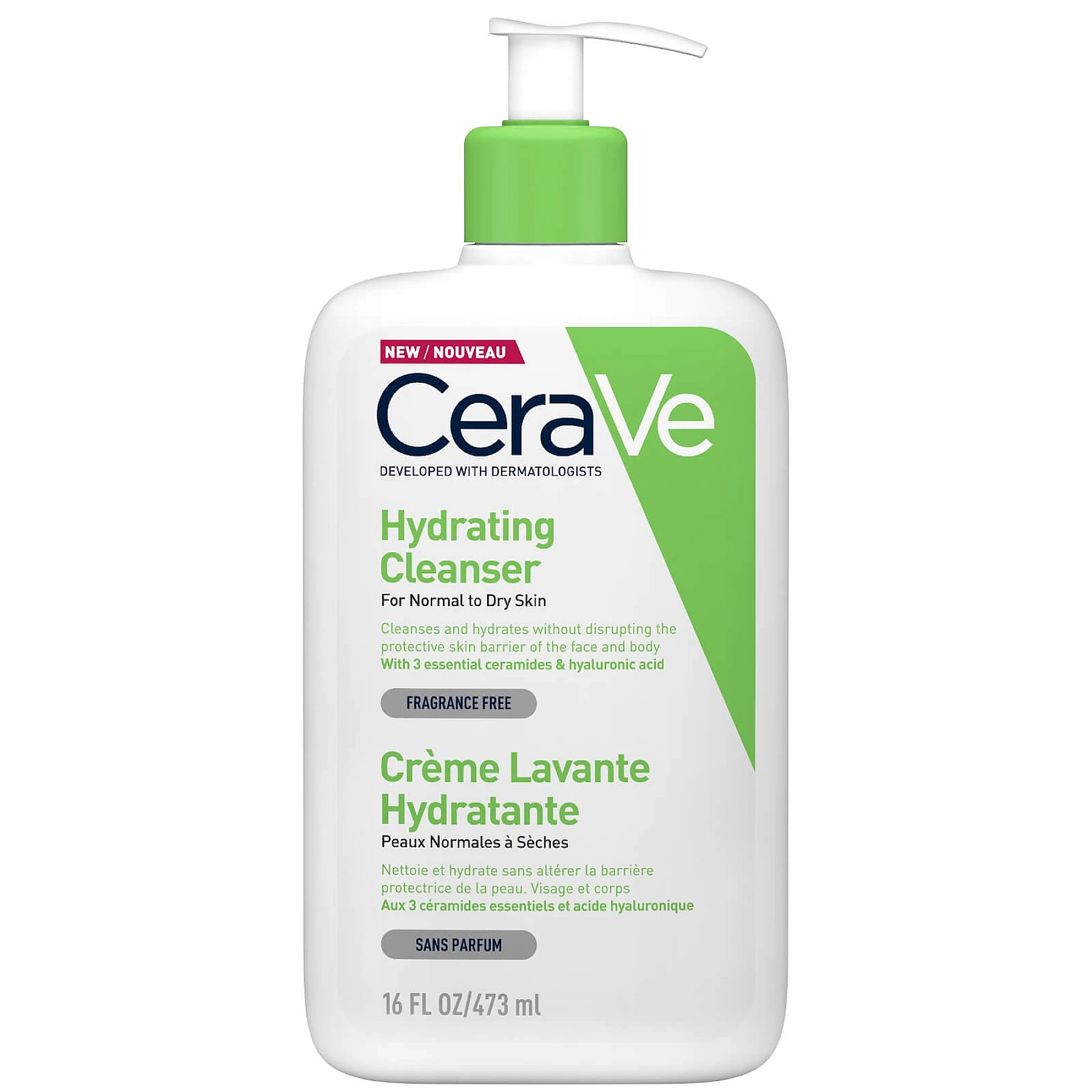 CeraVe Crème Lavante Hydratante Peaux Séches 473 ml