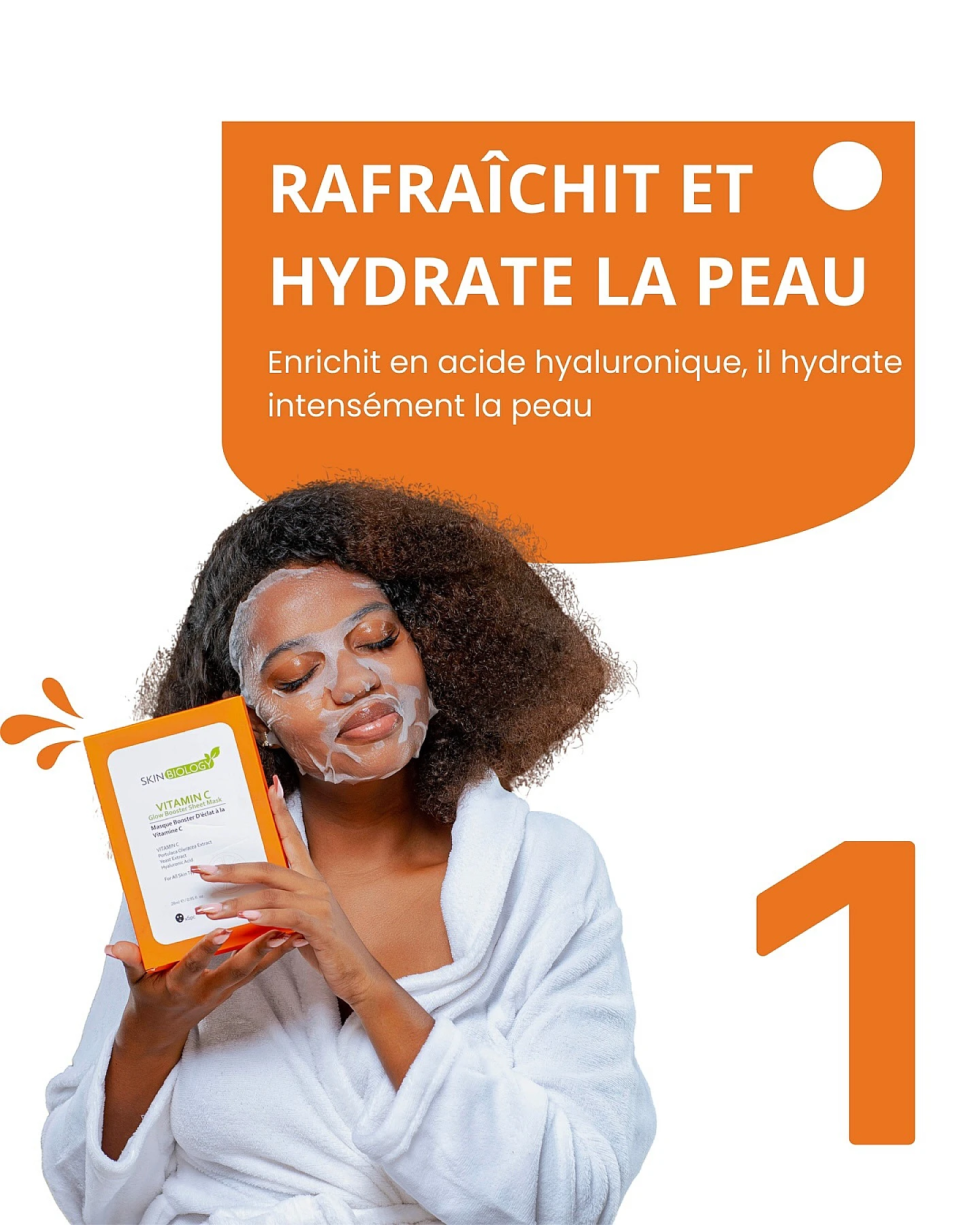 Skin Biology Masque Booster d'Éclat à la Vitamine C – SKIN BIOLOGY 28 ml x 5 masques
