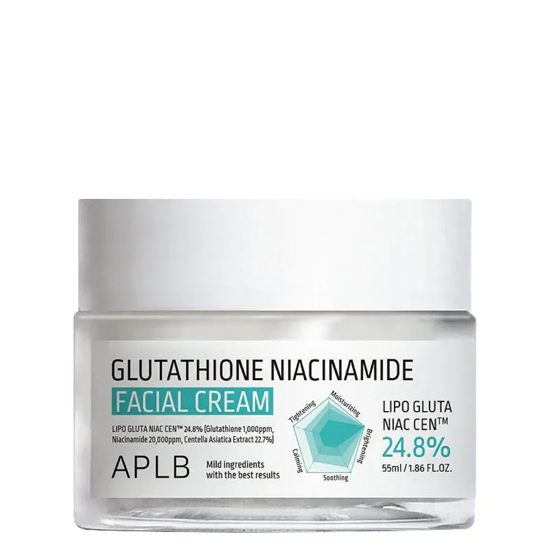  APLB Glutathion Niacinamide Crème Visage Unifiant et Anti Age 55 ml