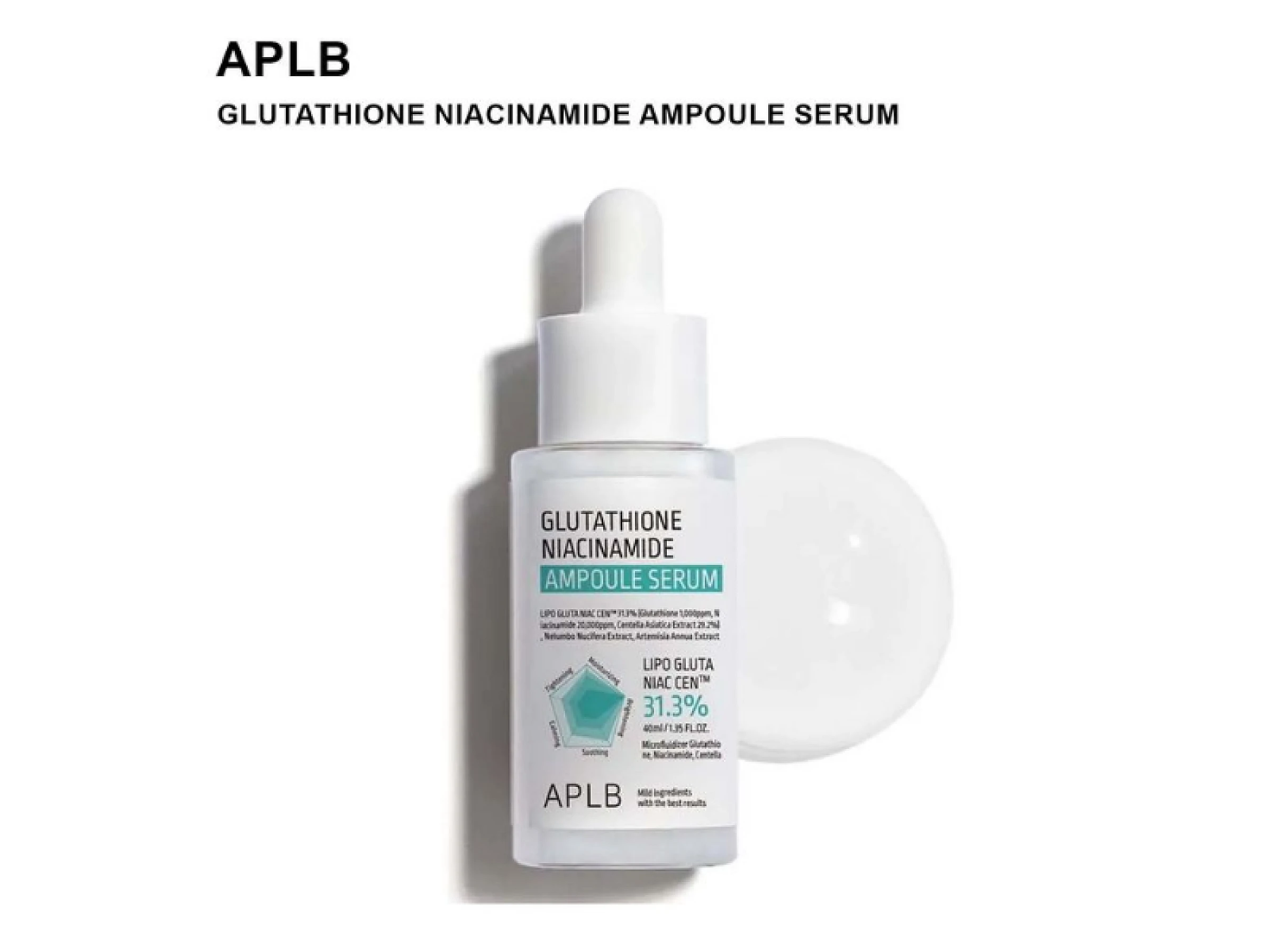 APLB Glutathione Niacinamide Ampoule Sérum Illuminateur Hydratant et Anti-âge 40 ml