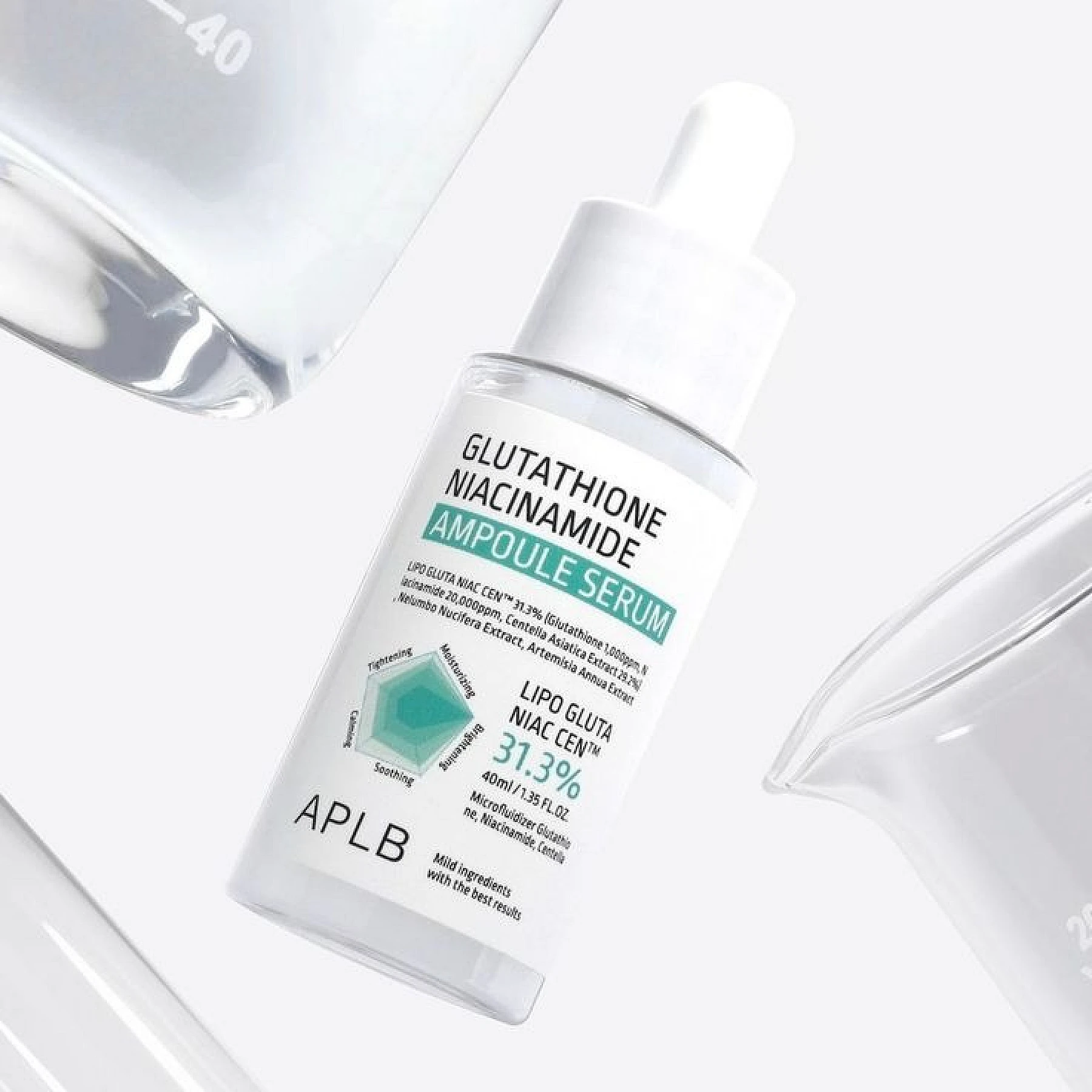 APLB Glutathione Niacinamide Ampoule Sérum Illuminateur Hydratant et Anti-âge 40 ml