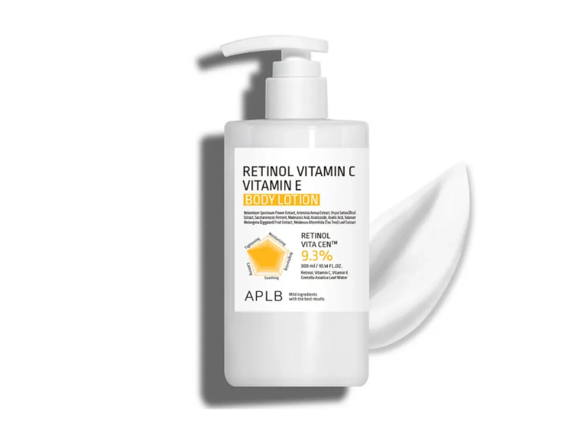 Aplb Lait Corporel Eclaircissant Anti-tache Raffermissant à la Vitamine C – Retinol – Vitamine E 300 ml