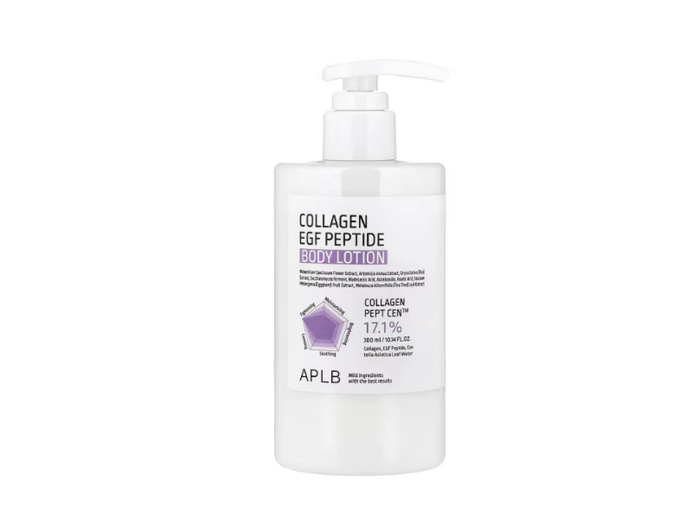  APLB Lait Corporelle Rafermissant au Peptide de Collagène EGF sans Parfum Peau Sensible 300 ml